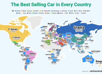 ¿Cuál es el auto más vendido en cada país?