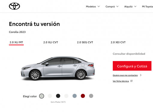 Toyota deja de publicar el precio de todos sus modelos en la web