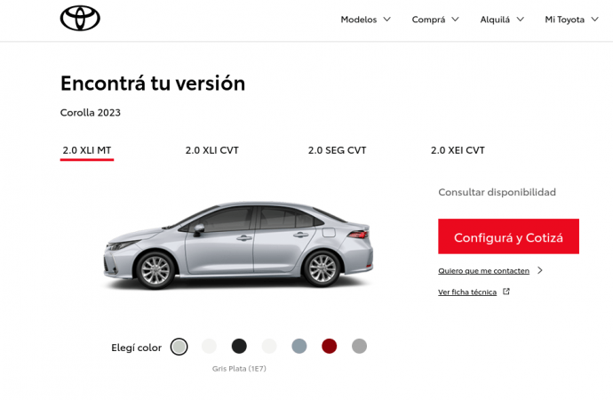 Toyota deja de publicar el precio de todos sus modelos en la web